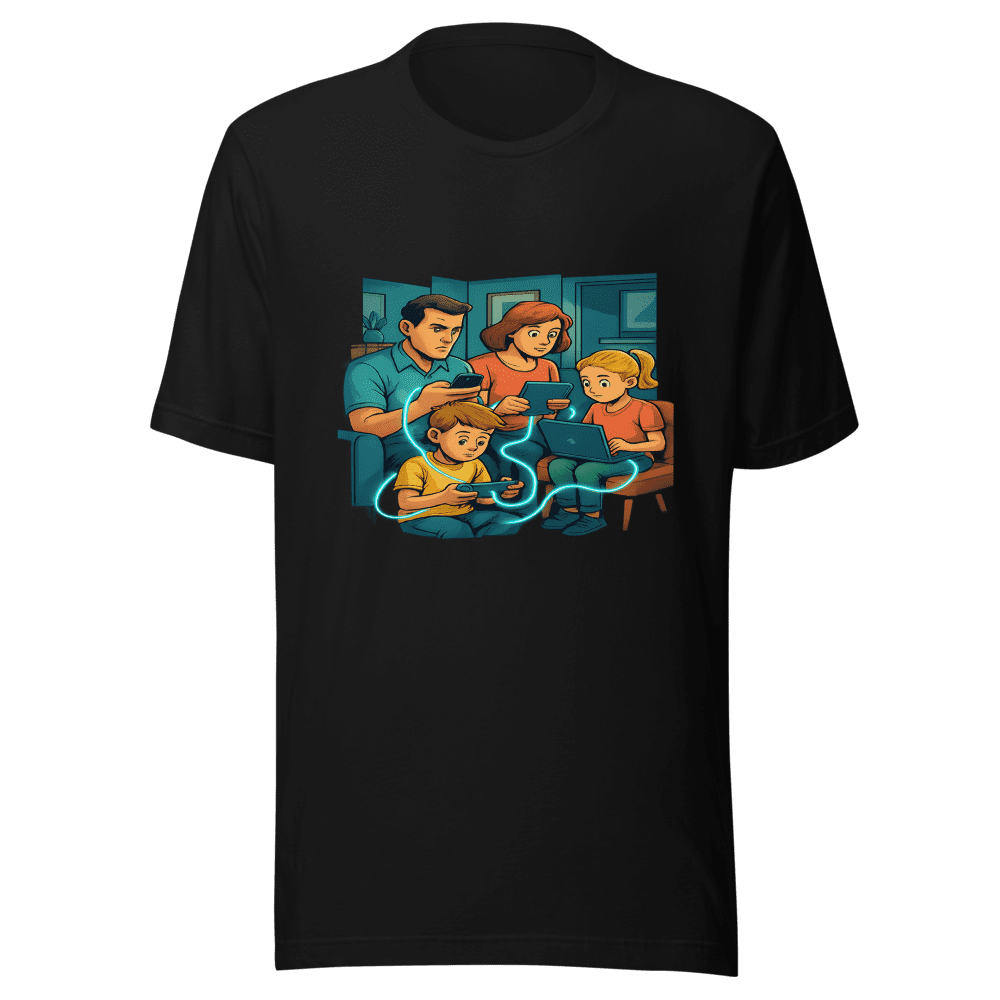 Tech Obsession Family Funny Viral Sensation Tee