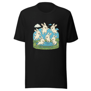 Trampoline Bunnies T-Shirt - Viral Animal Fun
