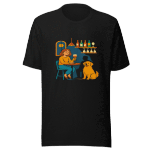 Golden Retriever Shadow Wine Bar T-Shirt