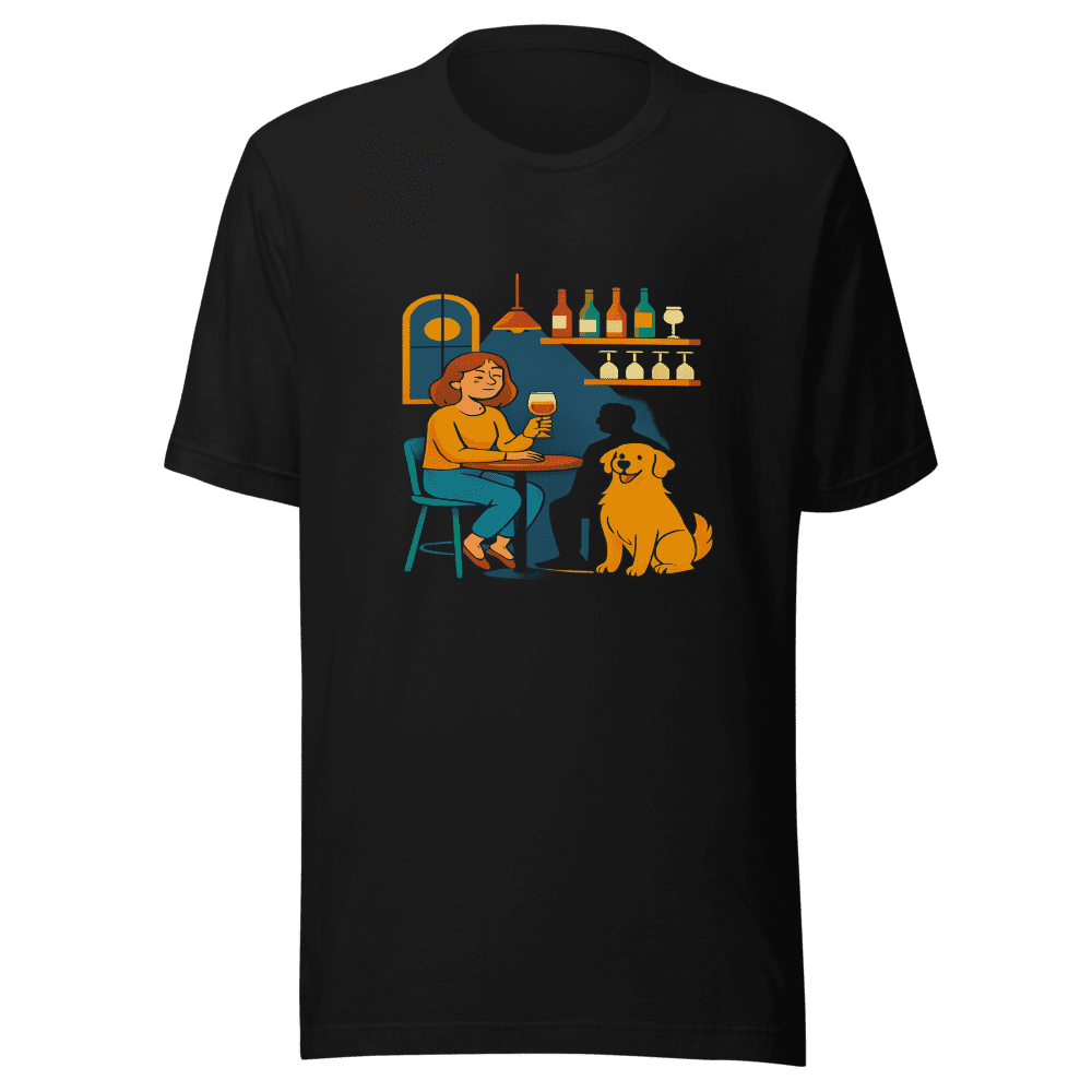 Golden Retriever Shadow Wine Bar T-Shirt