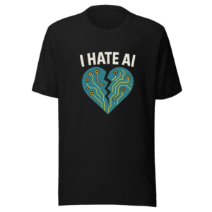 I Hate AI T-Shirt Viral Anti-AI Statement