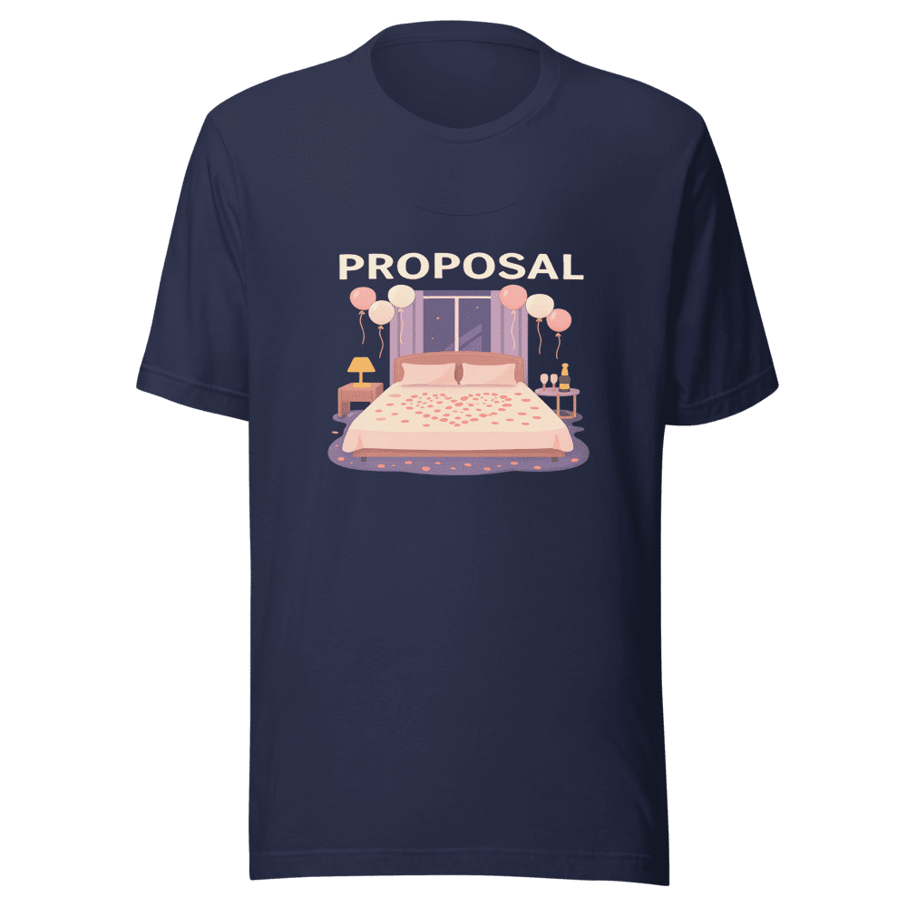 Girlfriend Proposal Hotel Room Decor T-Shirt - Image 2