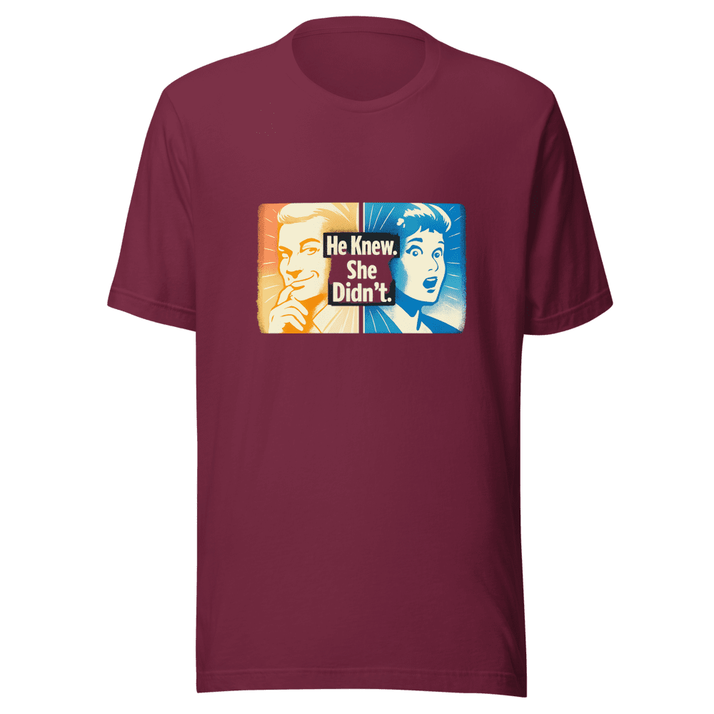 He Knew She Didn't Vintage Retro Aesthetic T-Shirt - Image 6