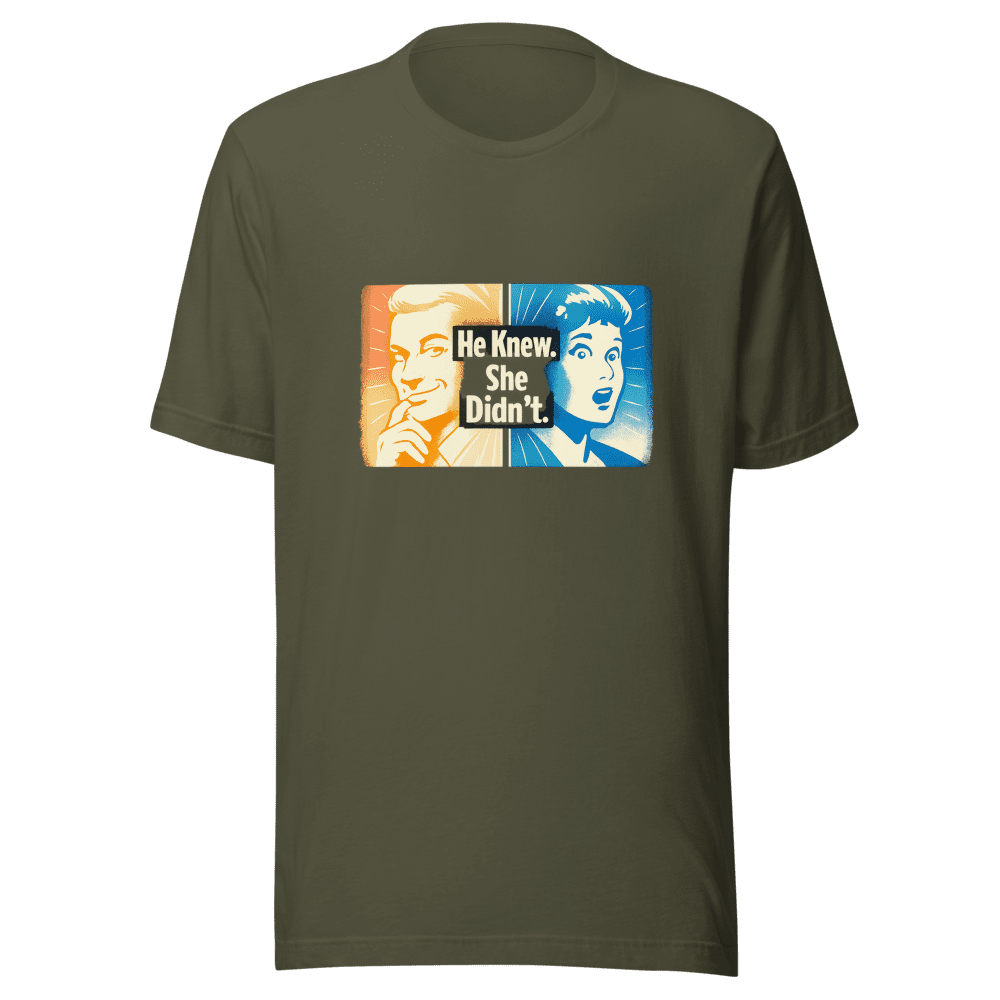 He Knew She Didn't Vintage Retro Aesthetic T-Shirt - Image 10