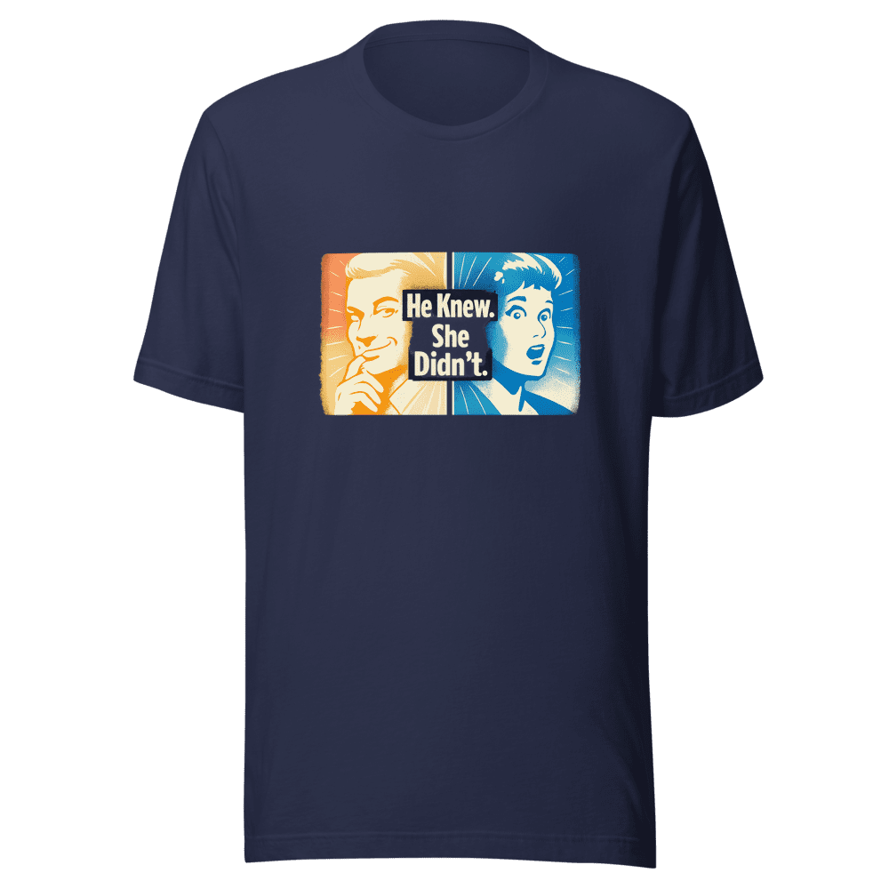 He Knew She Didn't Vintage Retro Aesthetic T-Shirt - Image 4