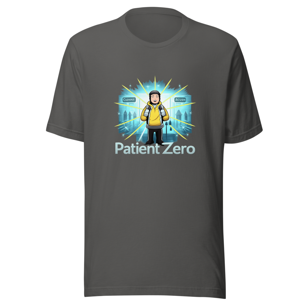 Viral Patient Zero Airport Meme T-Shirt - Image 11