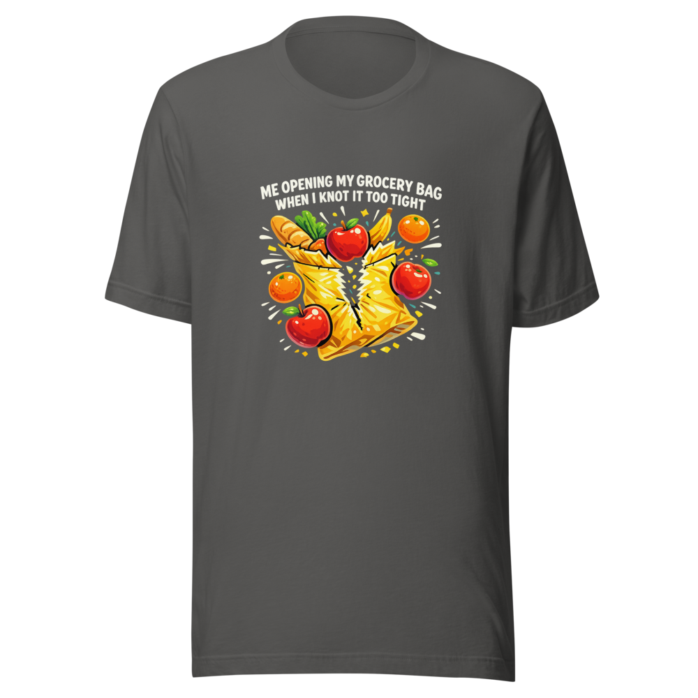 Grocery Bag Burst Funny Meme T-Shirt - Image 11