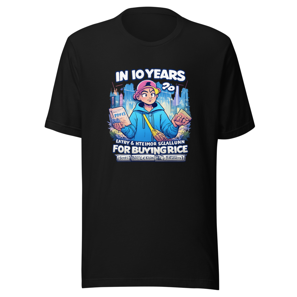 Gen Alpha Rice vs. Sawdust Future Meme T-Shirt - Image 2