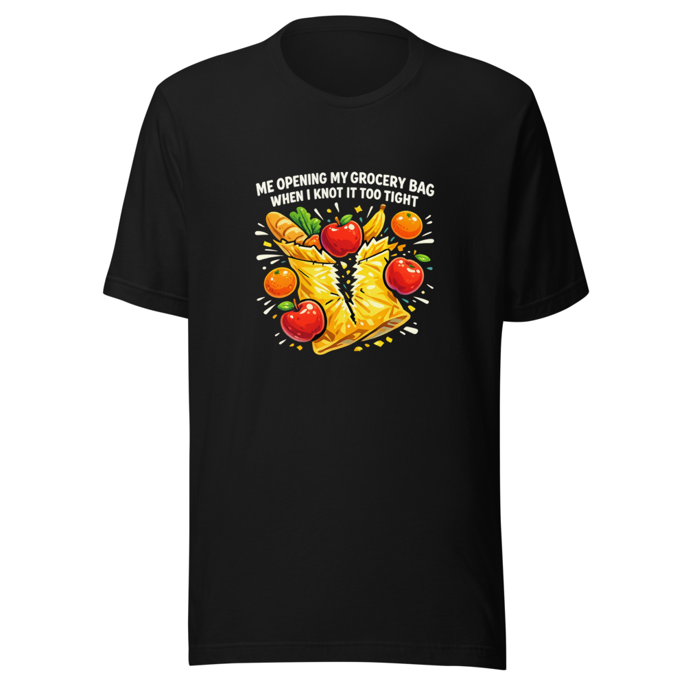 Grocery Bag Burst Funny Meme T-Shirt - Image 2