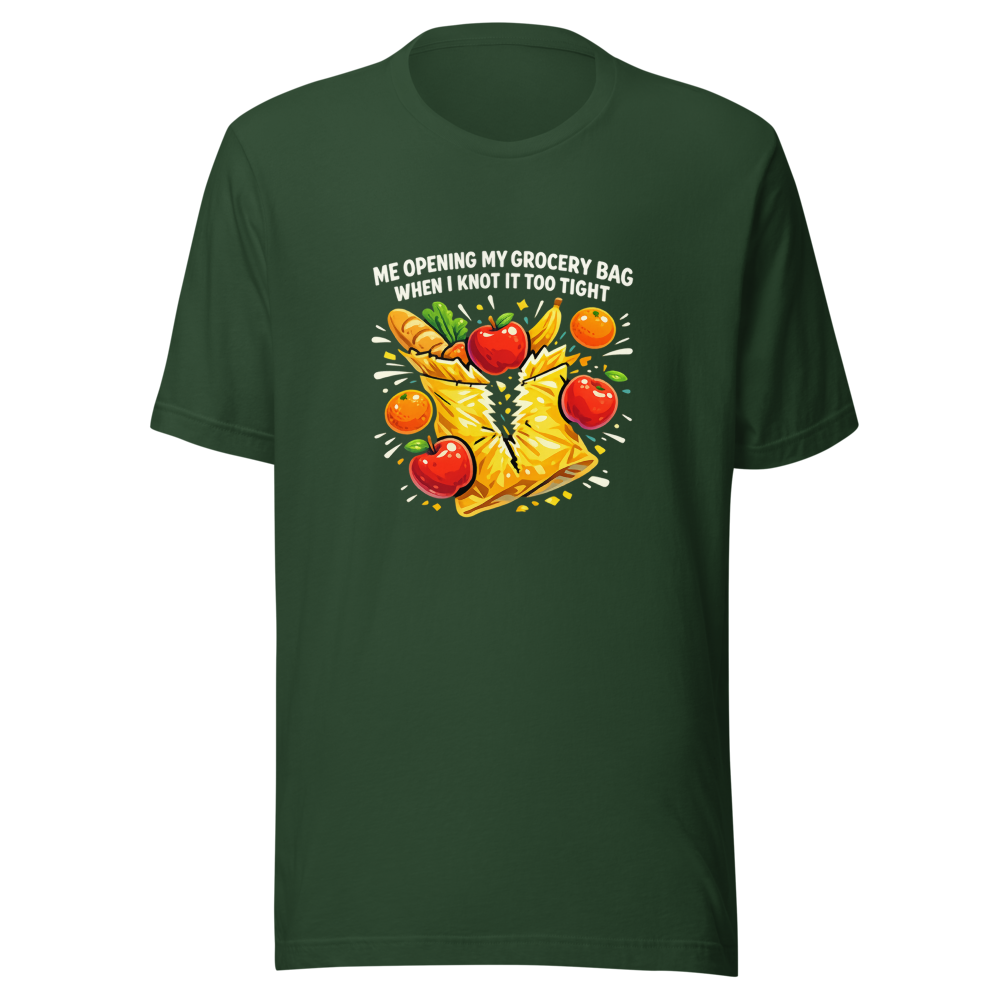 Grocery Bag Burst Funny Meme T-Shirt - Image 7