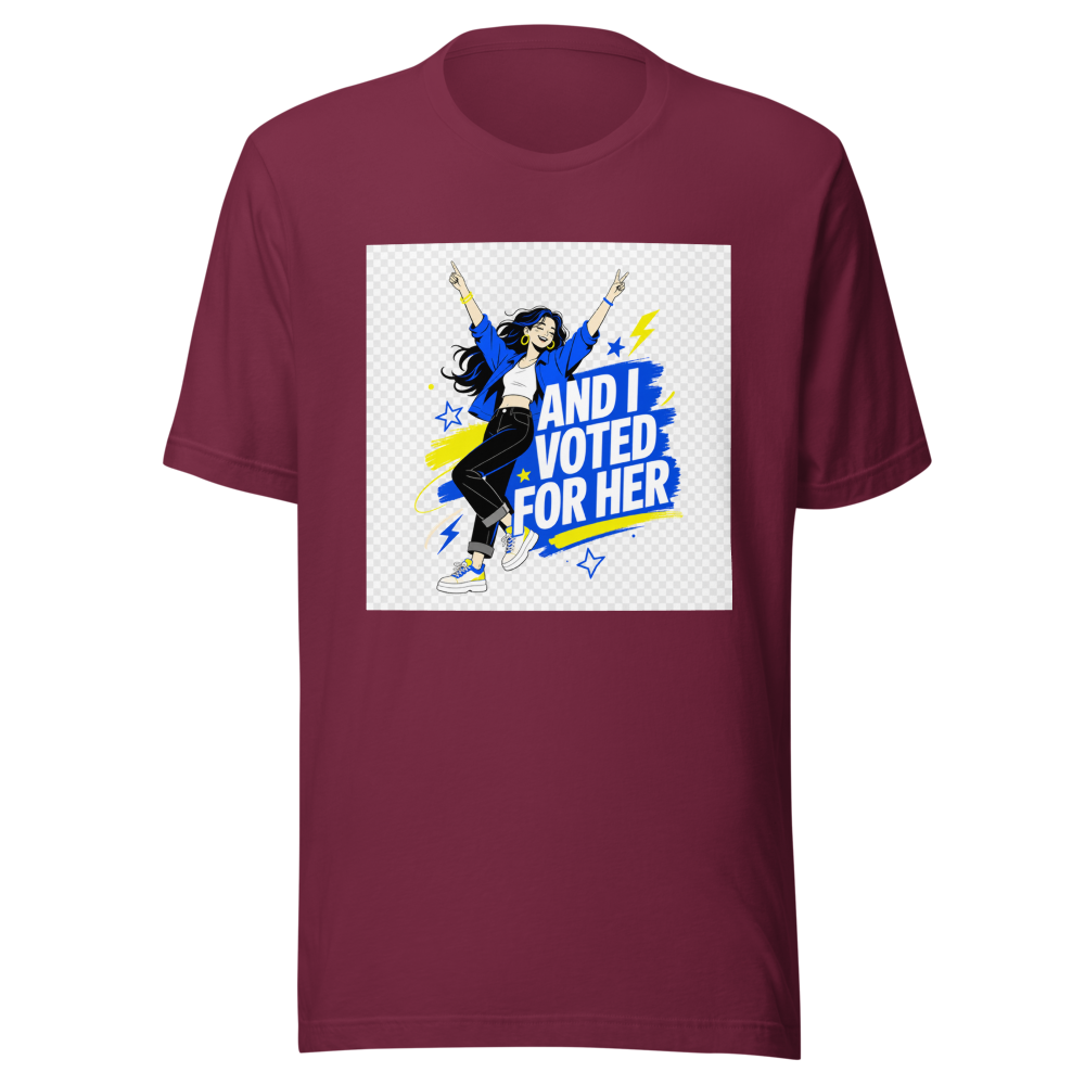 And I Voted For Her Dancing Woman Tee - Image 6