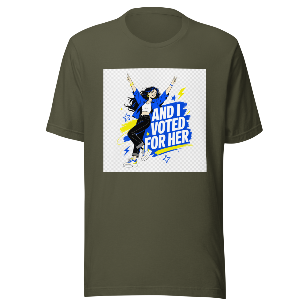 And I Voted For Her Dancing Woman Tee - Image 10
