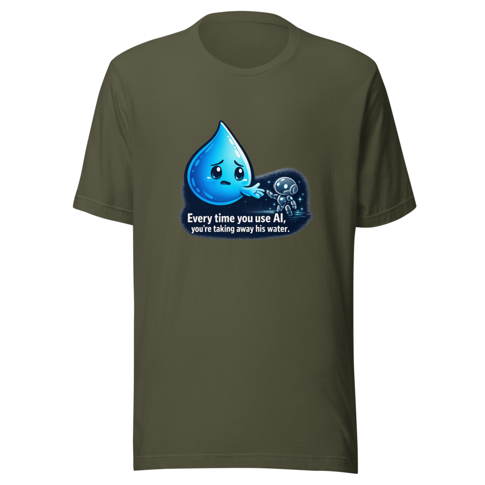 AI Art is Taking Our Jobs Cute Water Drop T-Shirt - Image 10
