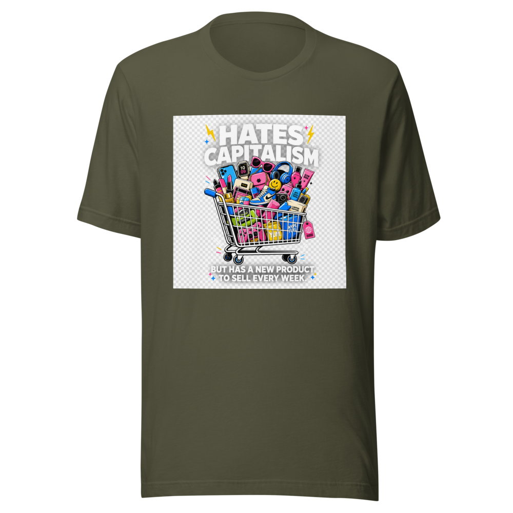 Hates Capitalism New Product Every Week Tee - Image 10