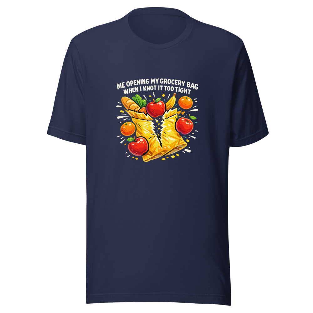 Grocery Bag Burst Funny Meme T-Shirt - Image 4