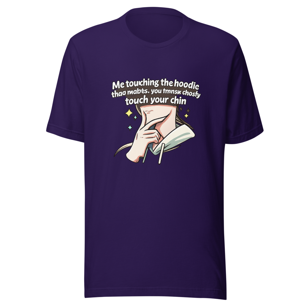 Funny Chin Touch Hoodie Meme T-Shirt - Image 3