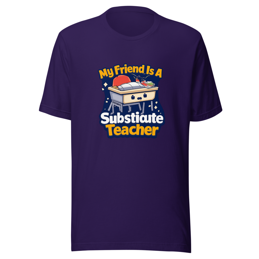 Substitute Teacher Vibes Funny Quote T-Shirt - Image 3