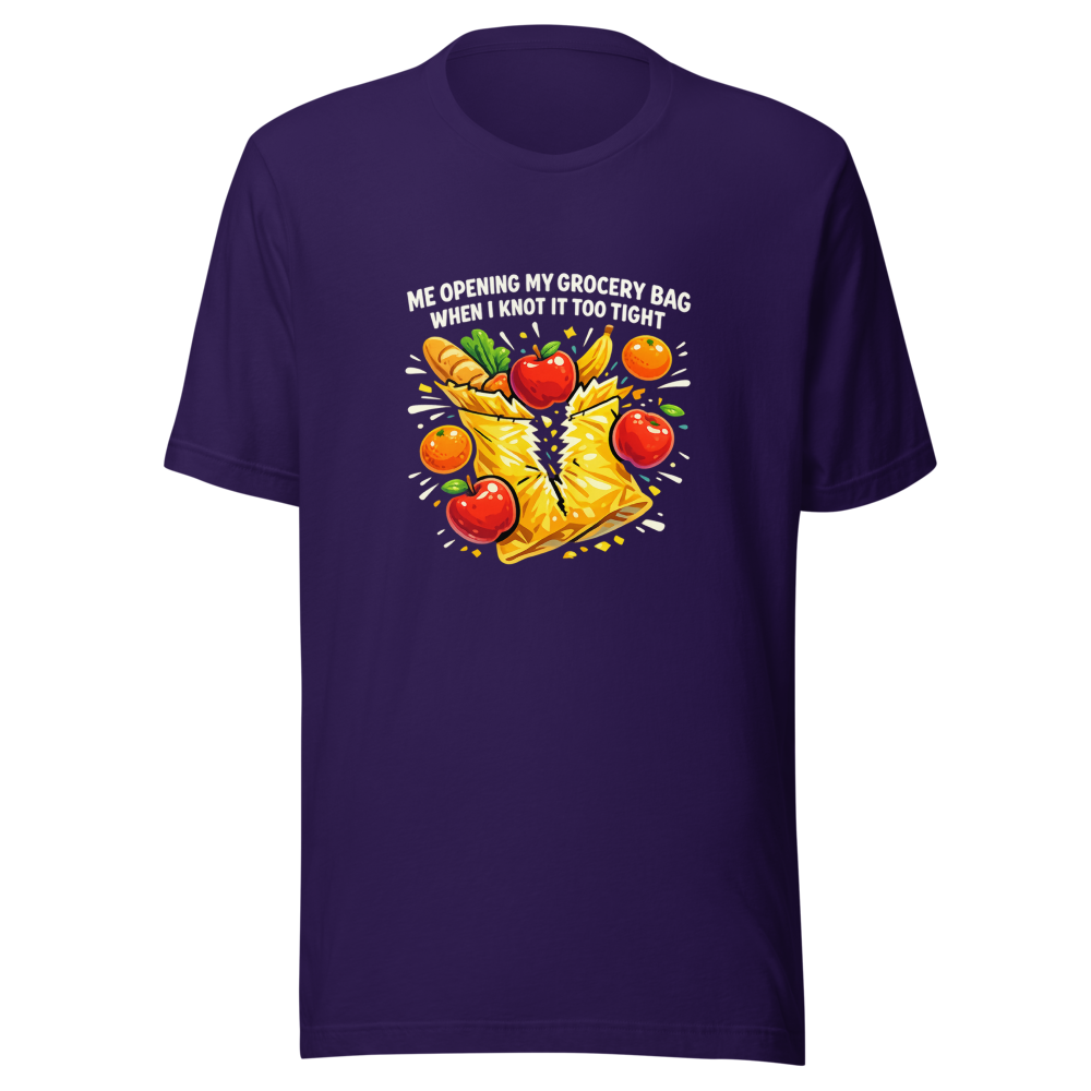 Grocery Bag Burst Funny Meme T-Shirt - Image 3