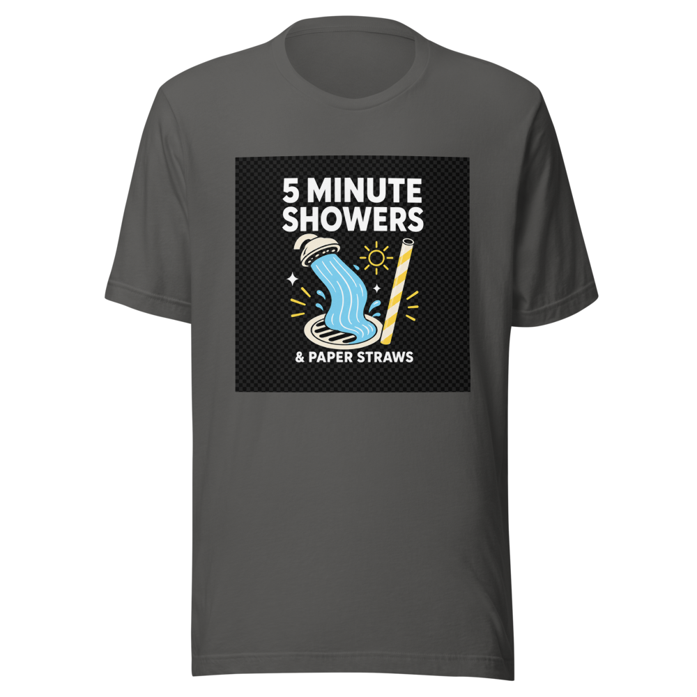 5 Minute Showers Paper Straws T-Shirt - Image 11