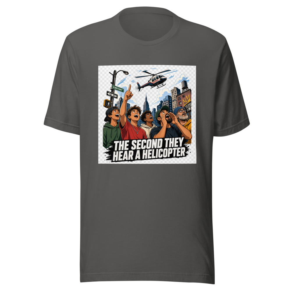 Grown Men Helicopter Sound Meme T-Shirt - Image 11