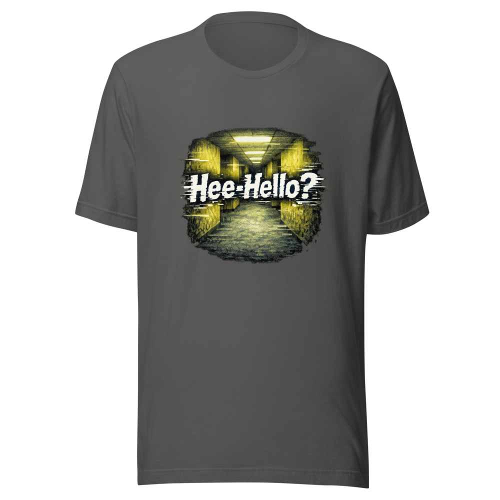 Backrooms Hee-Hello? Glitch T-Shirt - Image 11