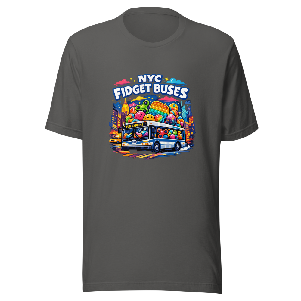 Fidget Buses NYC Viral Meme T-Shirt - Image 11