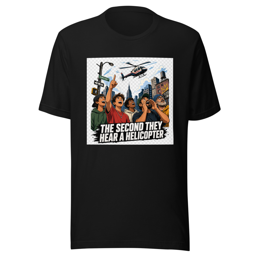 Grown Men Helicopter Sound Meme T-Shirt - Image 2