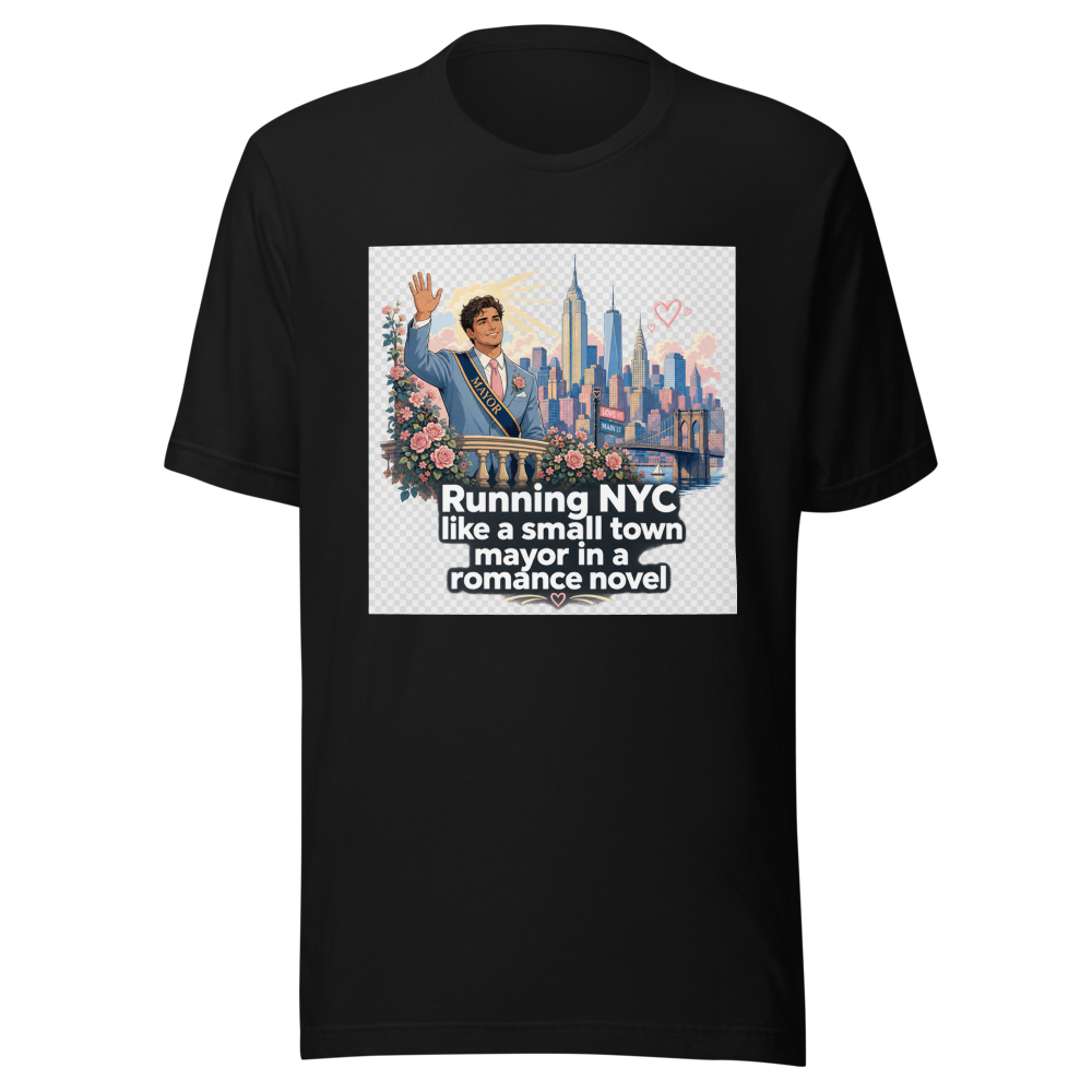 NYC Romance Novel Mayor Aesthetic T-Shirt - Image 2