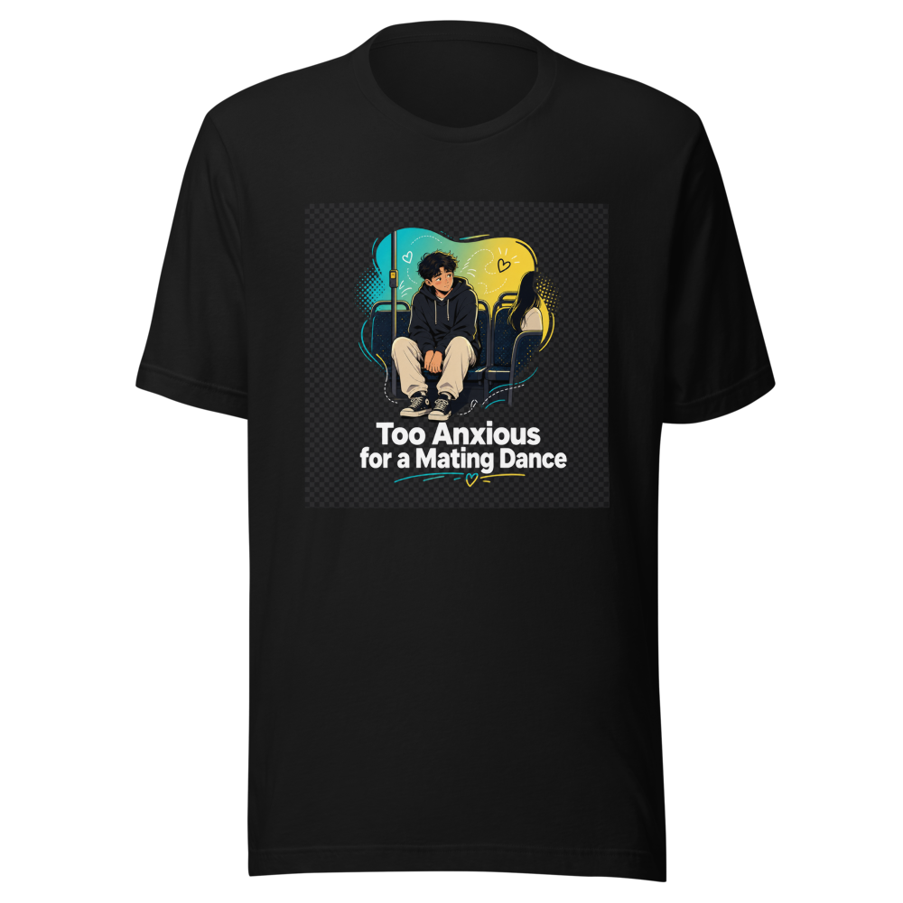 Anxious Gay Man Mating Dance Bus T-Shirt - Image 2