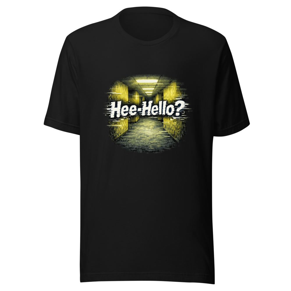 Backrooms Hee-Hello? Glitch T-Shirt - Image 2