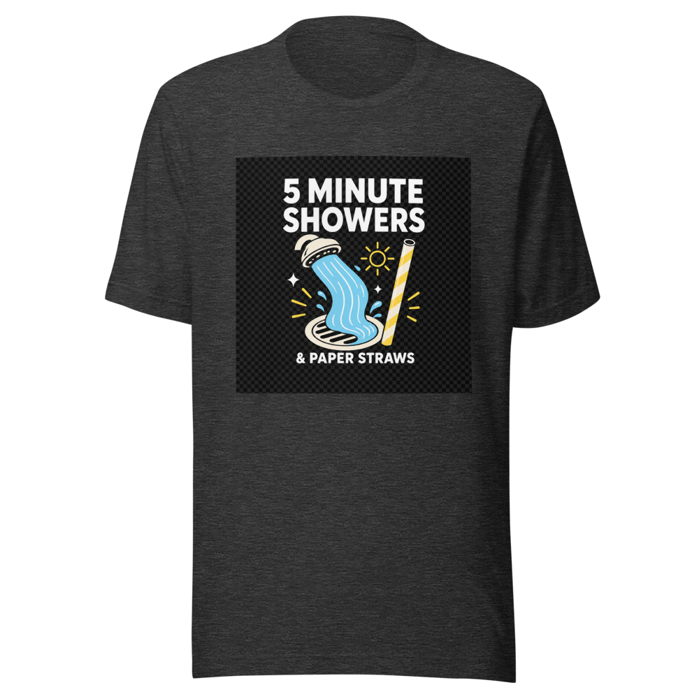 5 Minute Showers Paper Straws T-Shirt - Image 9