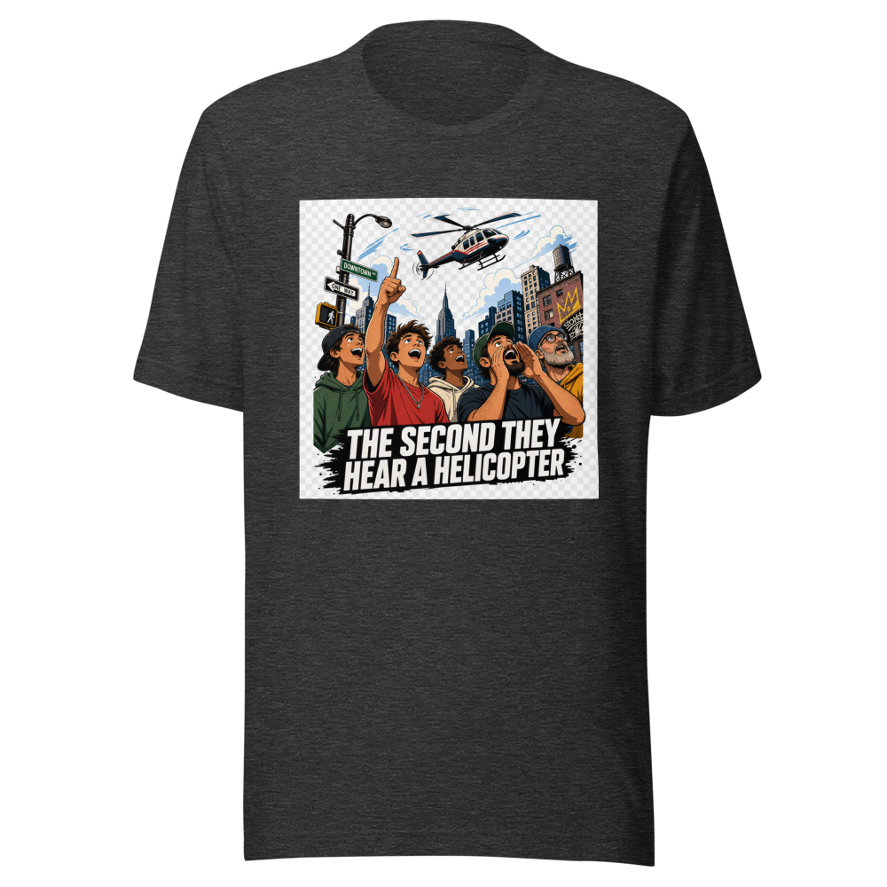 Grown Men Helicopter Sound Meme T-Shirt - Image 9