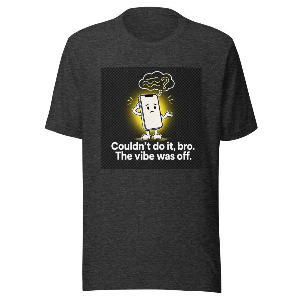 iPhone Update Vibe Off Funny Tech T-Shirt - Image 9