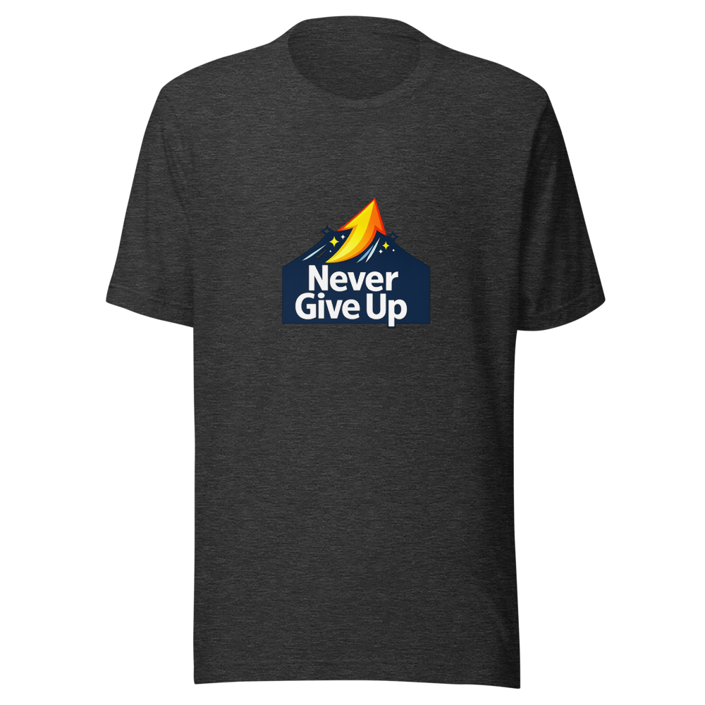 Never Give Up Motivational Quote T-Shirt - Image 9