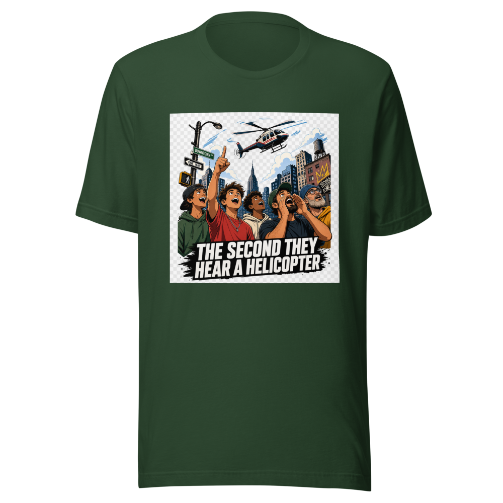 Grown Men Helicopter Sound Meme T-Shirt - Image 7