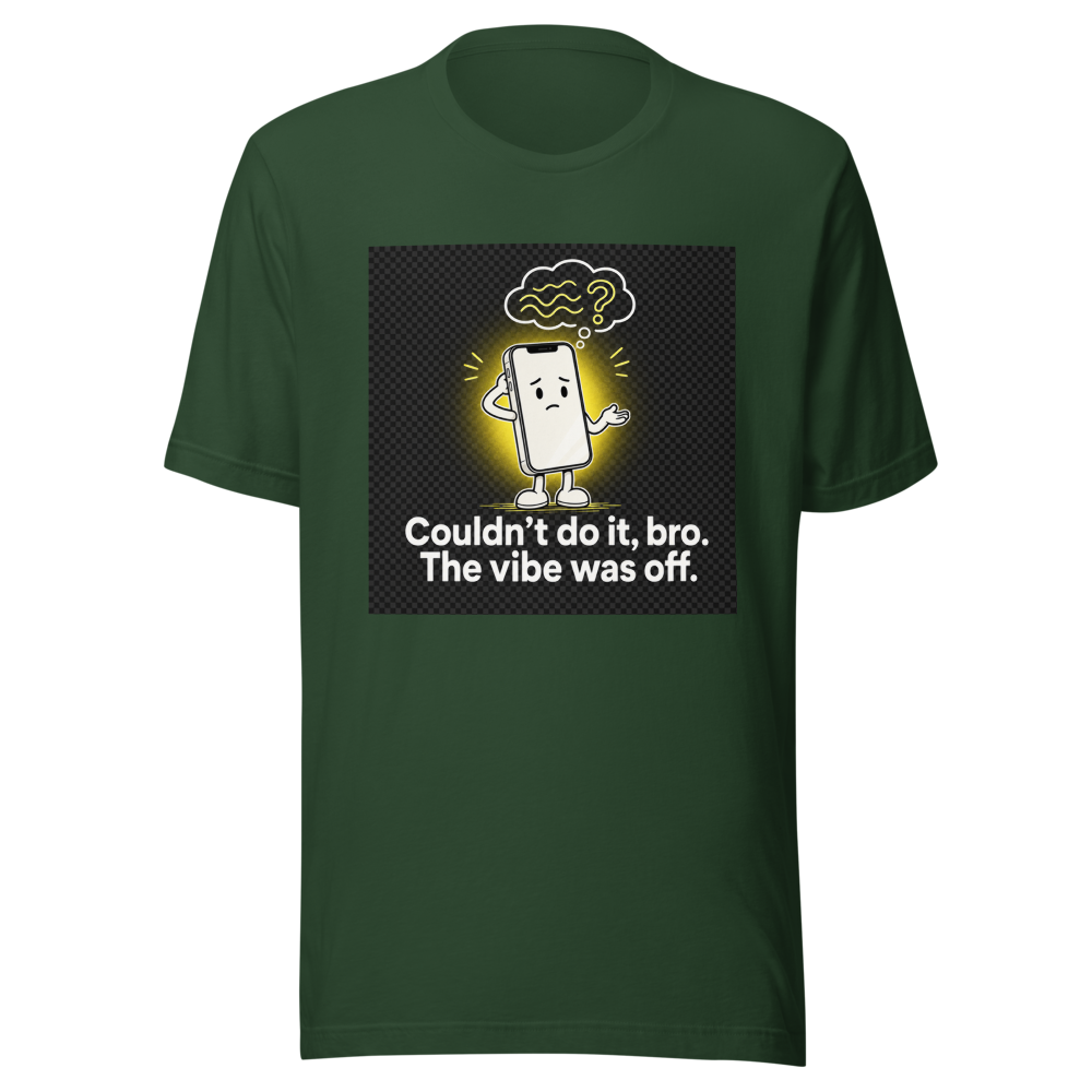 iPhone Update Vibe Off Funny Tech T-Shirt - Image 7