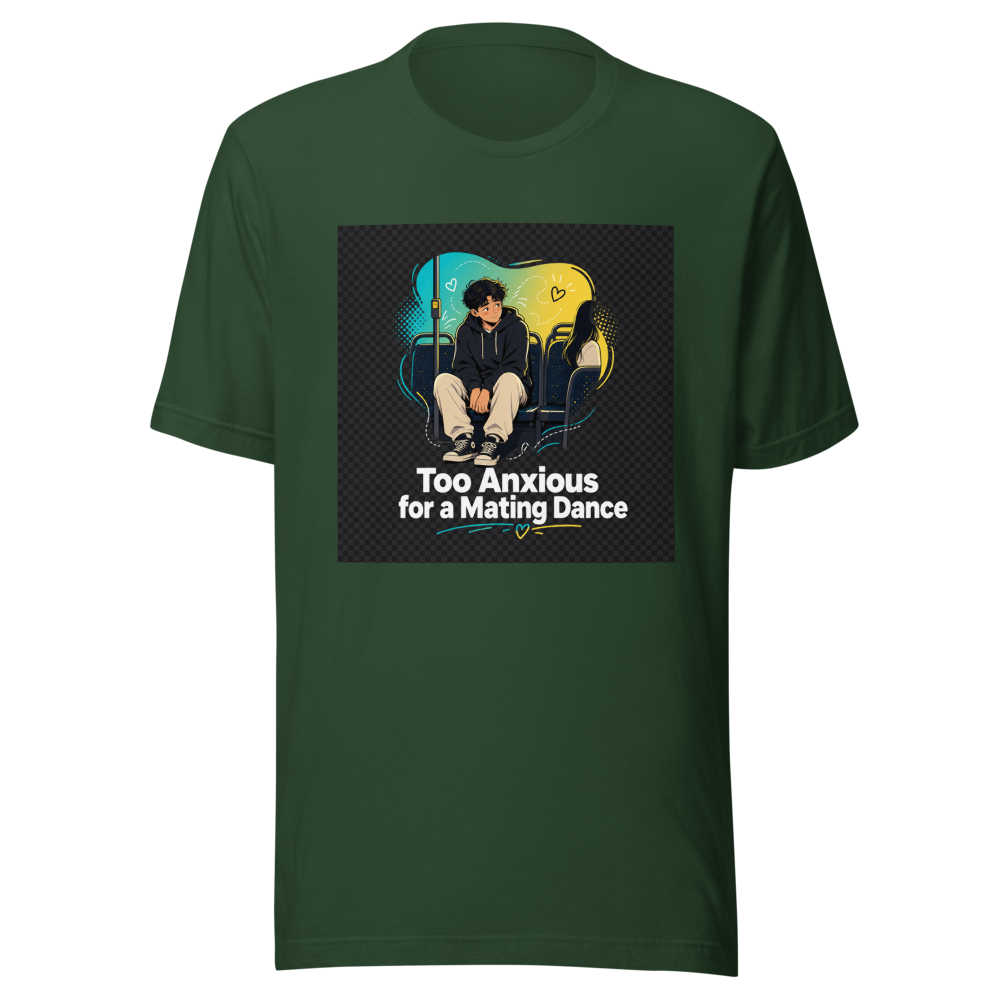 Anxious Gay Man Mating Dance Bus T-Shirt - Image 7