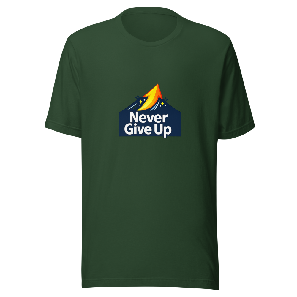 Never Give Up Motivational Quote T-Shirt - Image 7