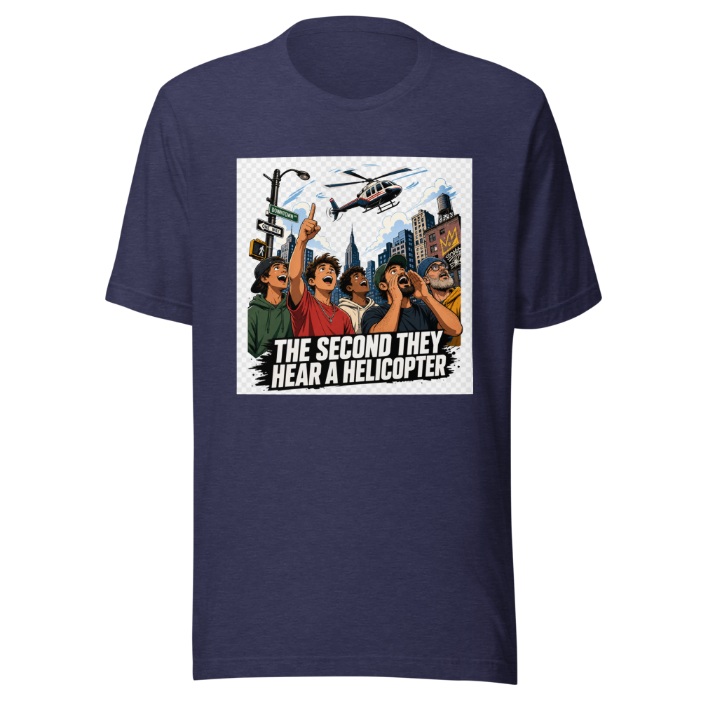 Grown Men Helicopter Sound Meme T-Shirt - Image 5