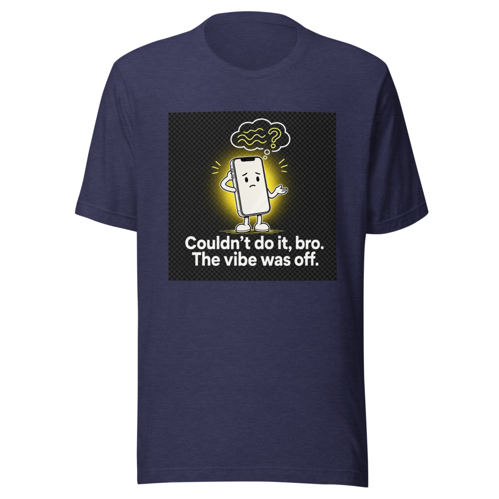 iPhone Update Vibe Off Funny Tech T-Shirt - Image 5