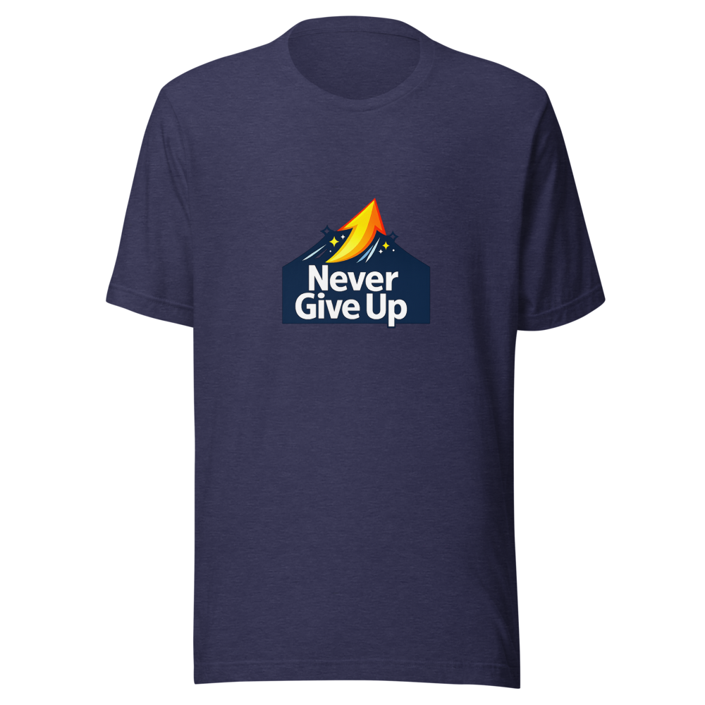 Never Give Up Motivational Quote T-Shirt - Image 5