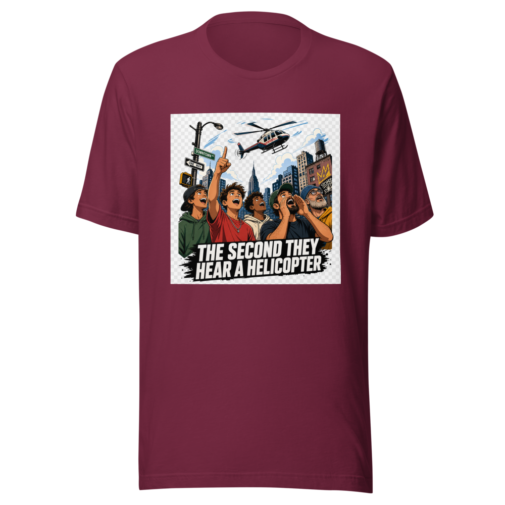 Grown Men Helicopter Sound Meme T-Shirt - Image 6