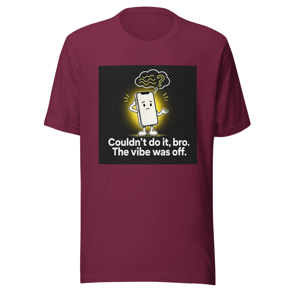 iPhone Update Vibe Off Funny Tech T-Shirt - Image 6