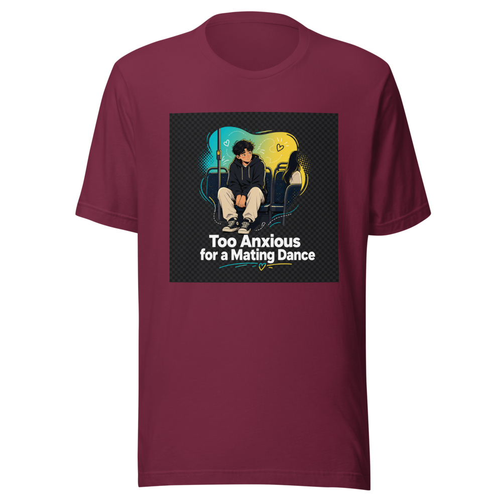 Anxious Gay Man Mating Dance Bus T-Shirt - Image 6