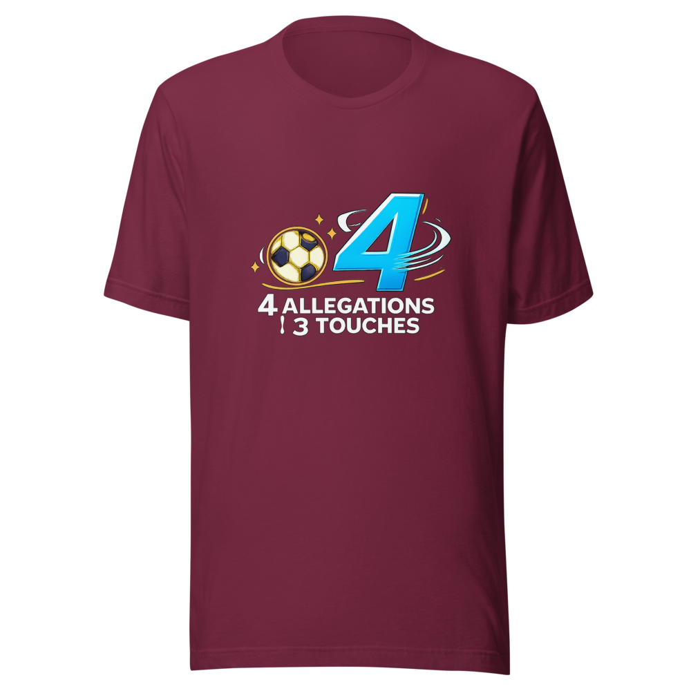 Ronaldo 4 Allegations vs 3 Touches Tee - Image 6