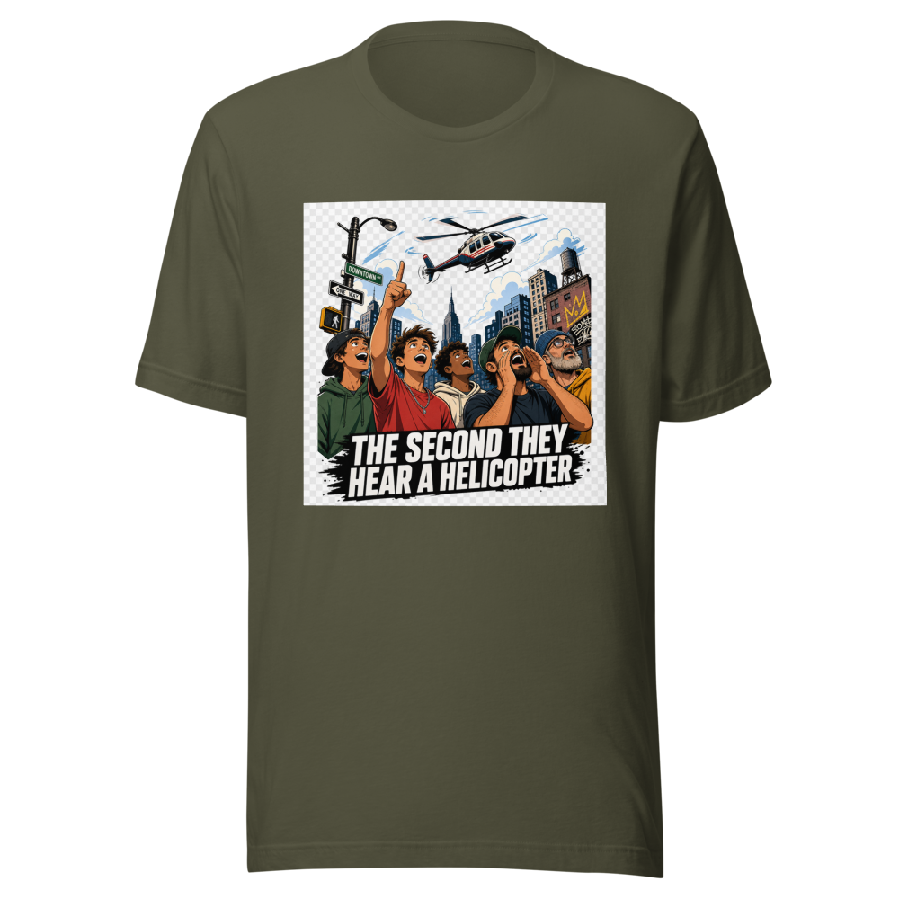 Grown Men Helicopter Sound Meme T-Shirt - Image 10