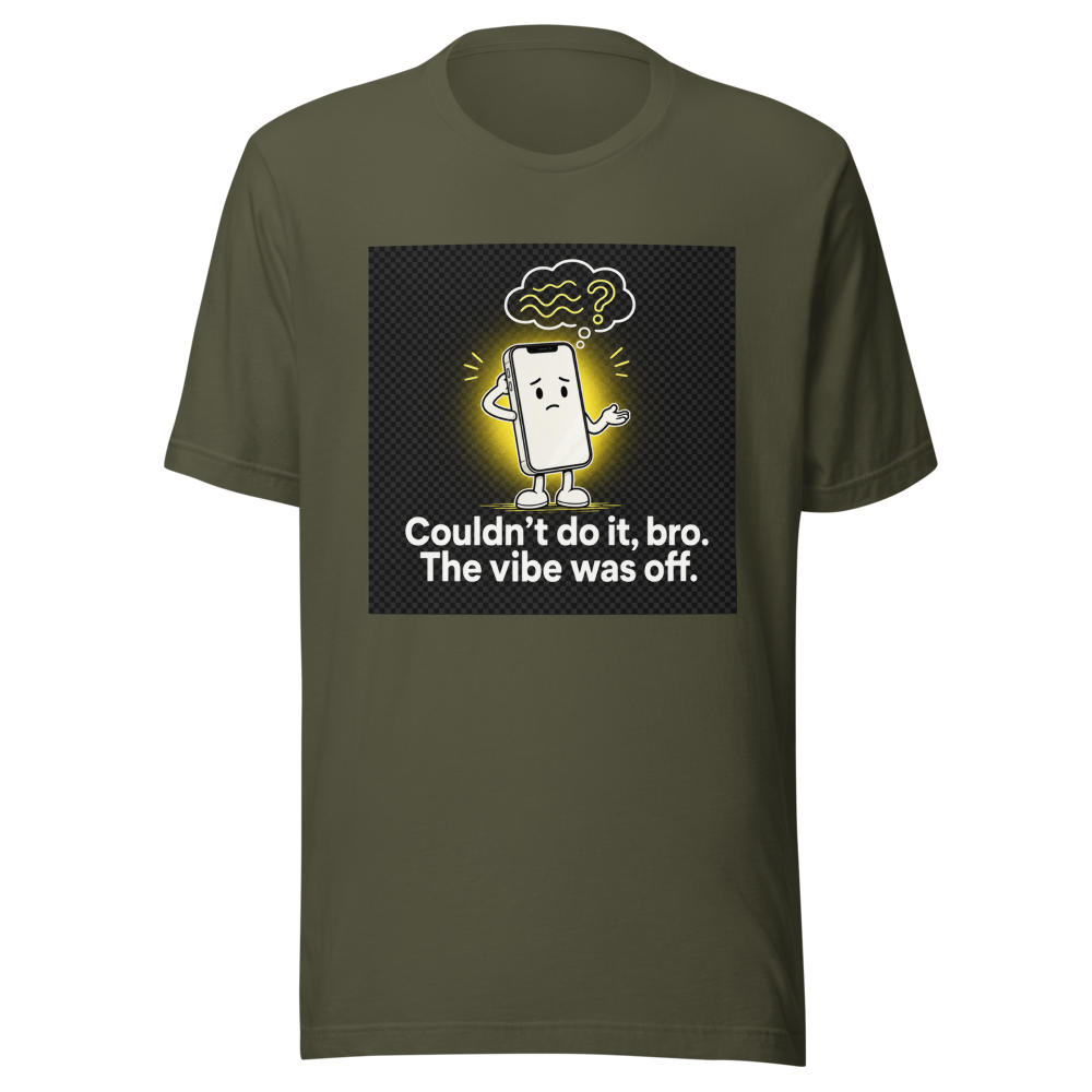 iPhone Update Vibe Off Funny Tech T-Shirt - Image 10