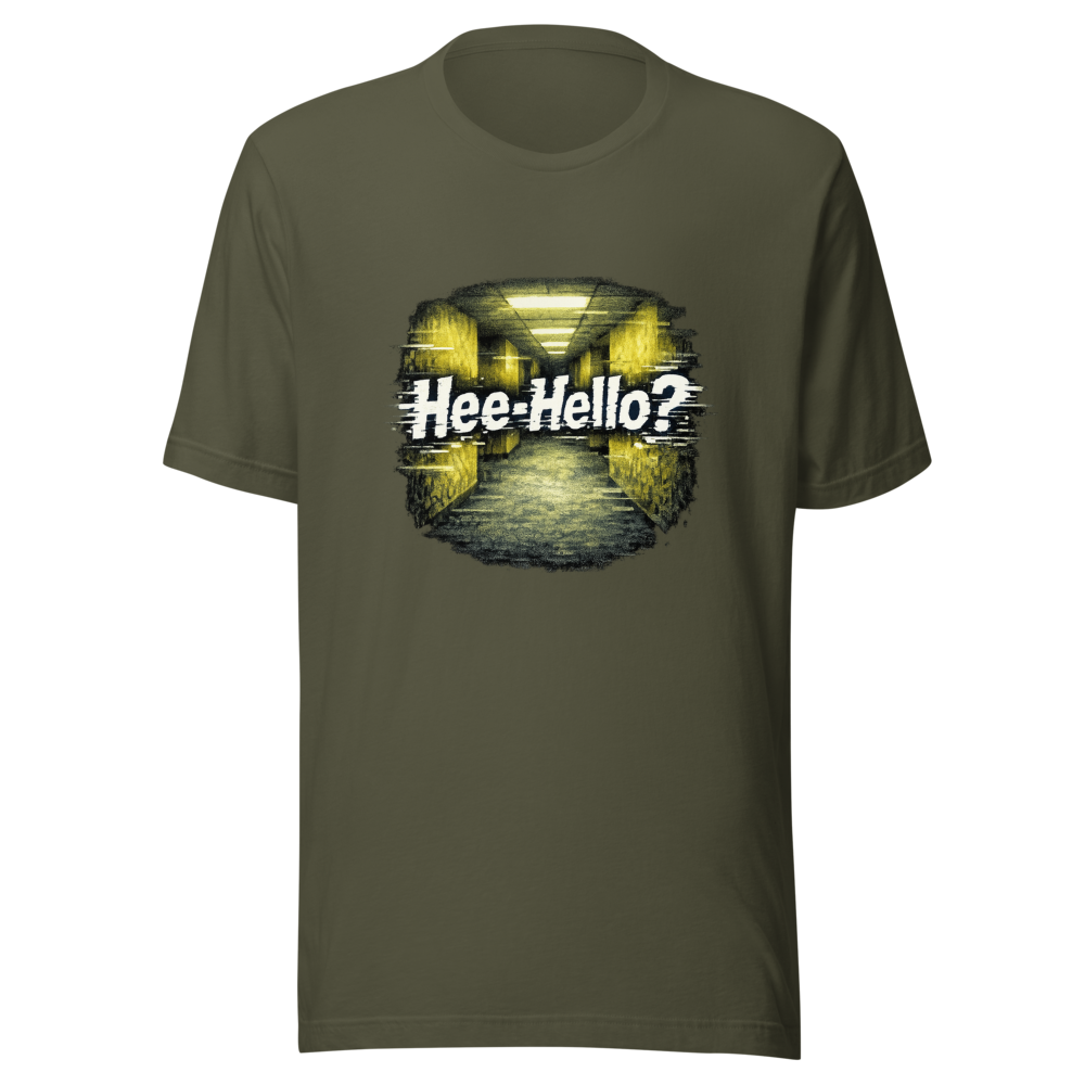 Backrooms Hee-Hello? Glitch T-Shirt - Image 10