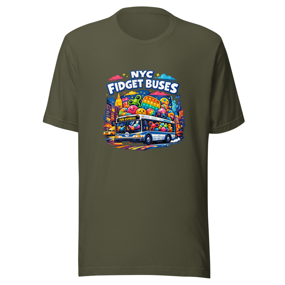 Fidget Buses NYC Viral Meme T-Shirt - Image 10