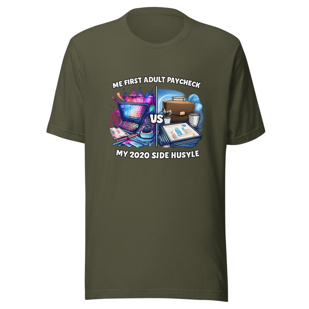 Adulting Paycheck vs. Side Hustle Tee - Image 10